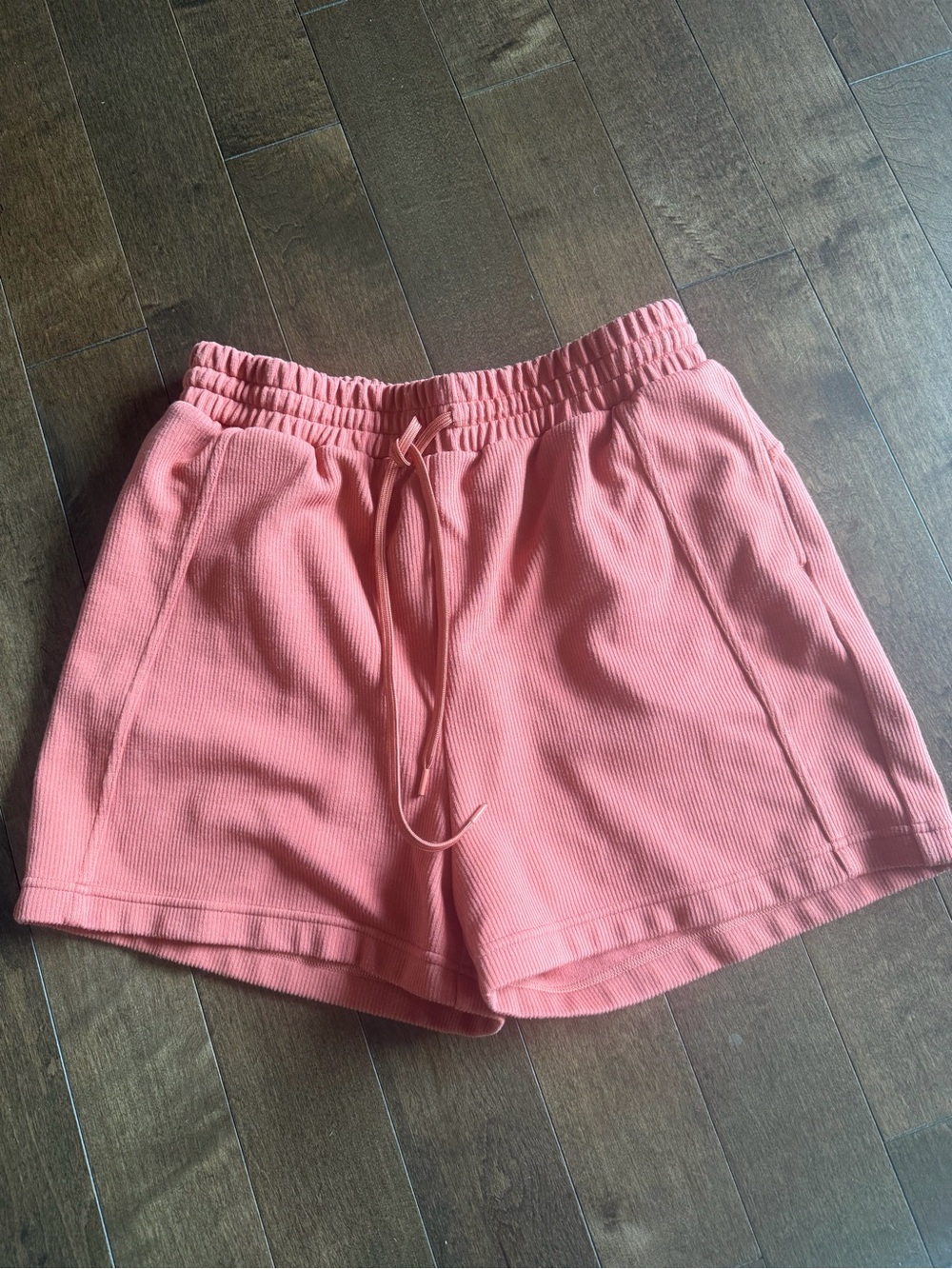 Zella Coral Ribbed Drawstring Athletic Shorts